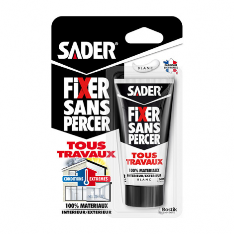 SADER Fixer Sans Percer Tous Travaux Blanc gâchette