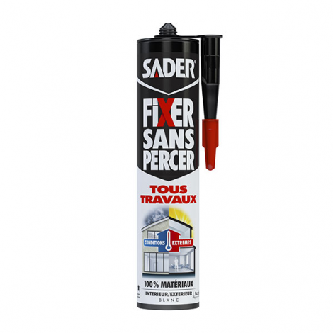 SADER Fixer Sans Percer Tous Travaux Blanc gâchette